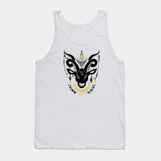 Black and Gold Zodiac Sign CAPRICORN Tank Top